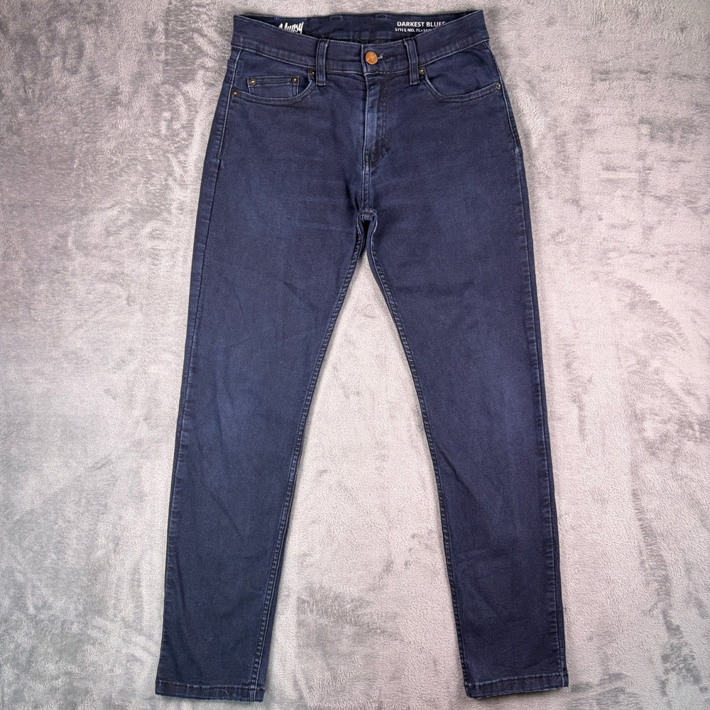 Mugsy Slim Fit Jeans Men's 29x30 Darkest Blues Indigo Stretch Denim FLX5NDB